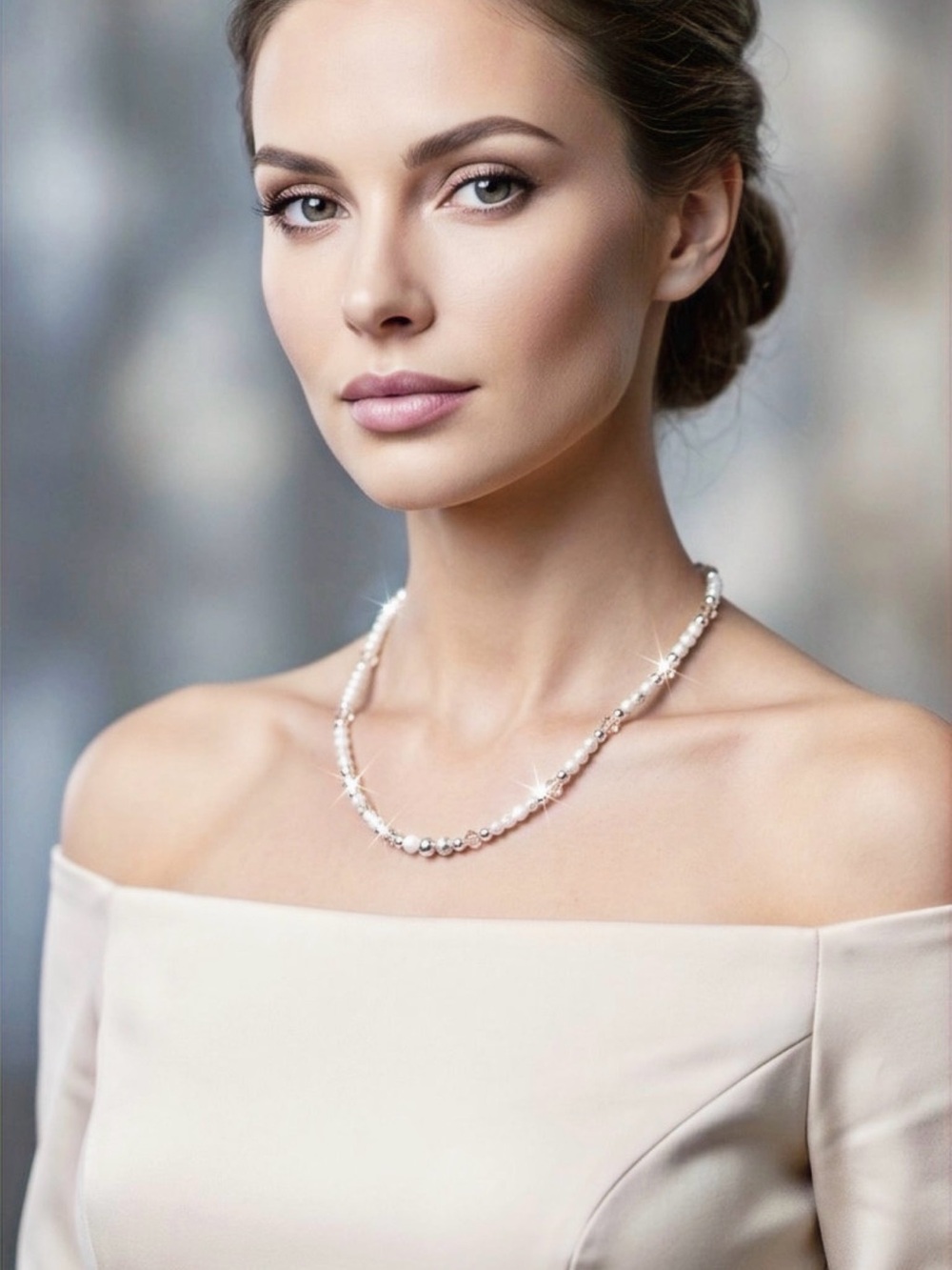 NWT - Lueur de Champagne Necklace | Czech Glass Necklace | Maison de Bijoux 19”